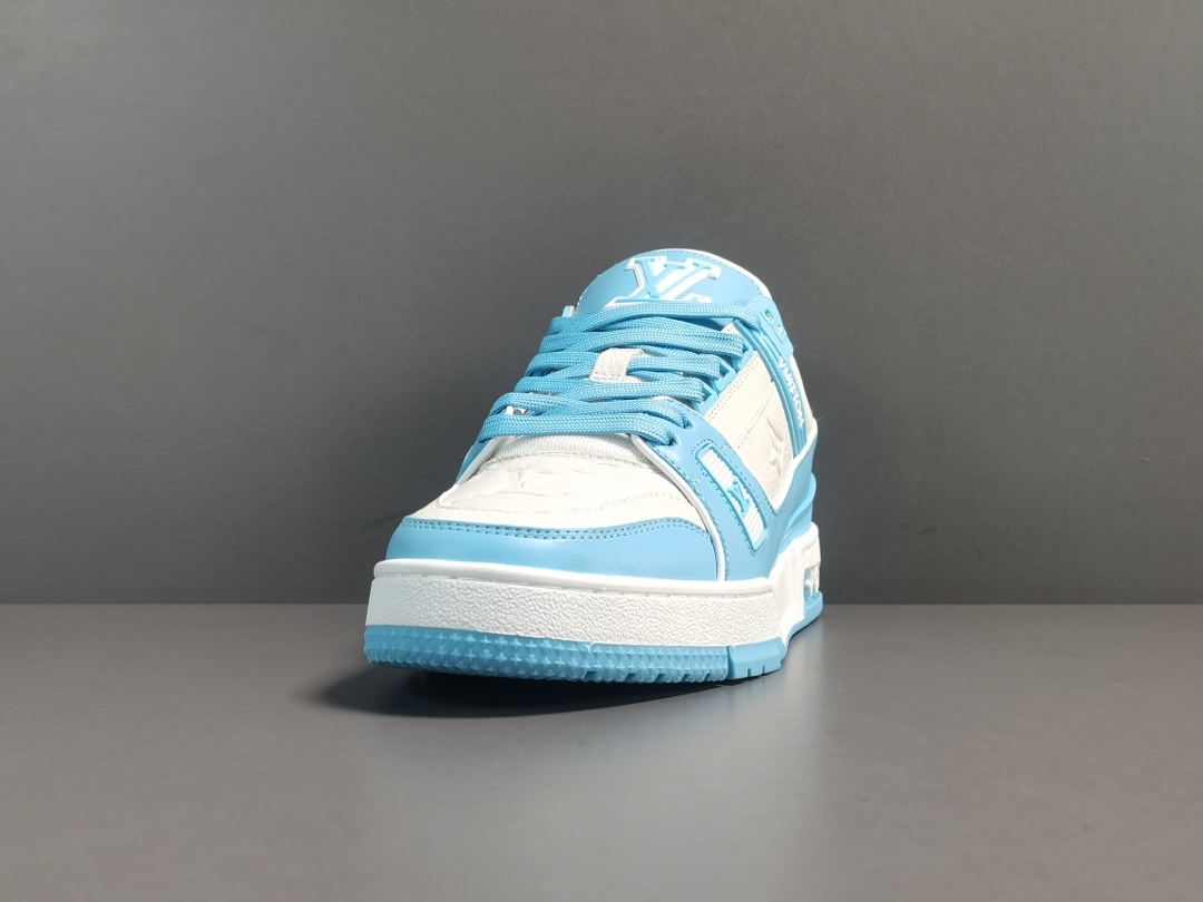 LV Trainer Low White Sky Blue 1AA6X4 , Flysneaker , Cheap LV Trainer Low  White Sky Blue 1AA6X4 For high quality!