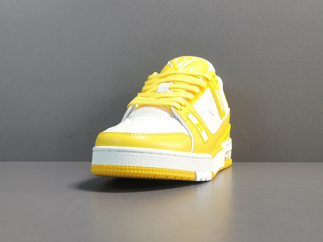 LOUIS VUITTON LV Trainer 'White Yellow' 1AA6XM - KICKS CREW