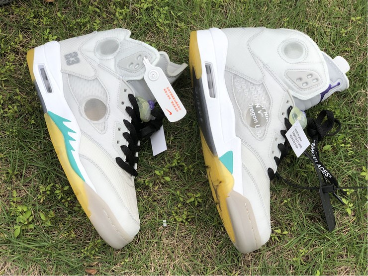 off white jordan 5 green