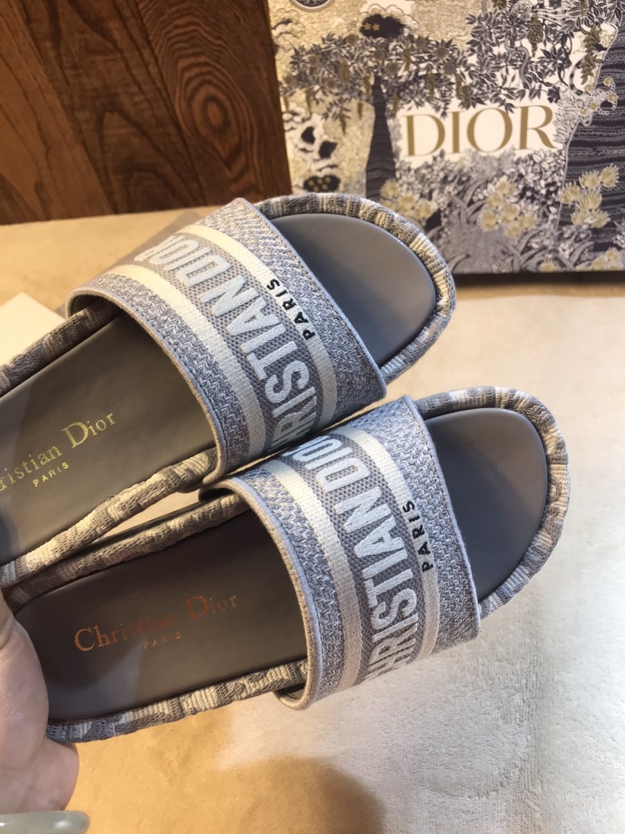 Dior Dway Wedge Slide Sandal Grey - DDSSD-003 , Cheap Dior For high ...